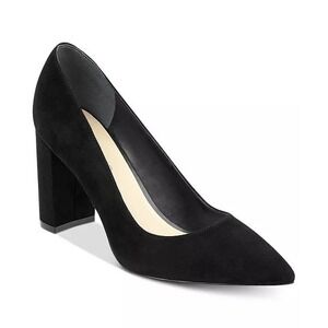 Marc Fisher Women's Viviene High Block Heel Pumps Black Suede Leather Size 9